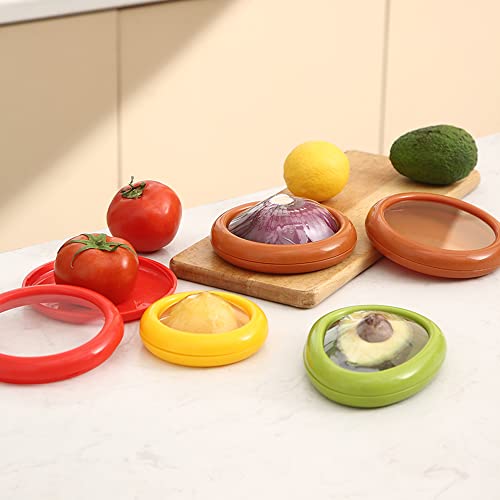 4 PCS Fresh Stretch Pod for Avocado Onion Lemon Tomato Saver and Storage Keeper Reusable Avocado Stretch Storage Containers Food Storage Box for Fruit and Vegetable Storage