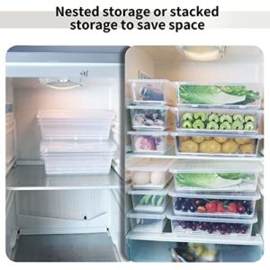 77L Food Storage Container, (3-Pack) Plastic Food Containers with Removable Drain Plate and Lid, Stackable Portable Freezer Storage Containers - Tray to Keep Fruits, Vegetables, Meat and More (Large)