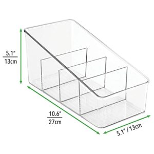 mDesign Large Plastic Food Packet Organizer Caddy, Fridge or Freezer - Storage for Kitchen, Pantry, Cabinet, Countertop - Spice Pouches, Dressing Mixes, Hot Chocolate, Rice, Seasoning; 2 Pack - Clear