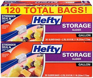 hefty slider storage bags, gallon size, 30 count (pack of 4), 120 total