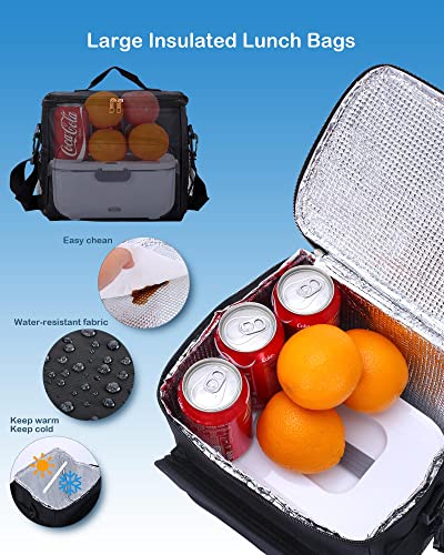 Rhudaky Electric Lunch Box (66 oz & 75W) Food Heater, 3 in 1 Heated Lunch Boxes for Adults,Portable Food Warmer -Self Heating Box for Work/Car/Truck with Large Insulated Lunch Bag