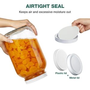 Mfacoy Wide Mouth 1 Gallon Glass Jar with Lid, Large Glass Jars with Airtight Metal and Plastic Lids, Glass Gallon Jar for Food Storage, Kombucha & Sun Tea, Gallon Mason Jars BPA-Free Dishwasher Safe