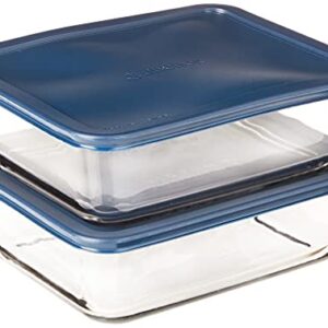 Anchor Hocking 11-Cup Rectangular Food Storage Containers, Blue, Set of 2 -