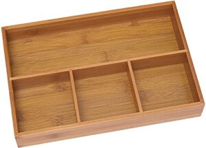 lipper international 824 bamboo wood 4-compartment organizer tray, 11 5/8″ x 7 7/8″ x 1 3/4″