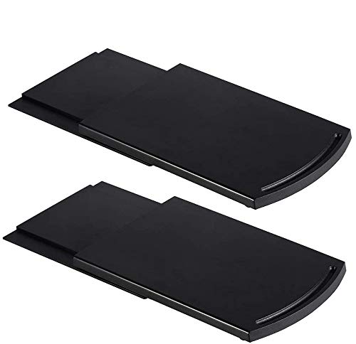 2 PCS Coffee Maker Trays, Kitchen Caddy Sliding Coffee Tray Mat, 12'' Under Cabinet Appliance Coffee Maker Toaster Countertop Storage Moving Slider with Smooth Rolling Wheels