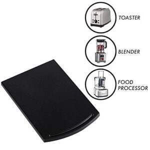 2 PCS Coffee Maker Trays, Kitchen Caddy Sliding Coffee Tray Mat, 12'' Under Cabinet Appliance Coffee Maker Toaster Countertop Storage Moving Slider with Smooth Rolling Wheels