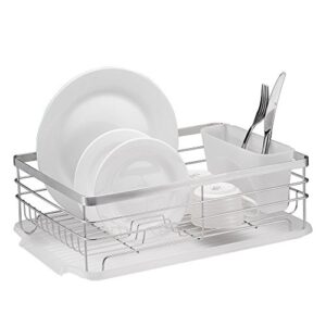 neat-o stylish sturdy stainless steel metal wire medium dish drainer drying rack (stainless steel, chrome)