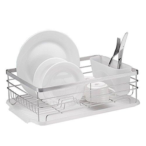 Neat-O Stylish Sturdy Stainless Steel Metal Wire Medium Dish Drainer Drying Rack (Stainless Steel, Chrome)