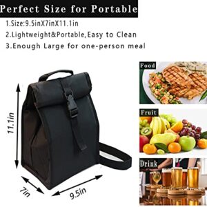 ZM-YOUTOO Insulated Lunch Bag Thermal Foldable Lunch Box with Adjustable Shoulder Strap for Men, Adults, Women Office, Work, Picnic Hiking Beach