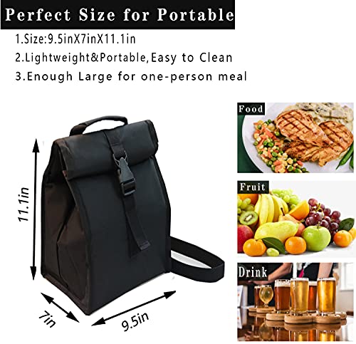 ZM-YOUTOO Insulated Lunch Bag Thermal Foldable Lunch Box with Adjustable Shoulder Strap for Men, Adults, Women Office, Work, Picnic Hiking Beach