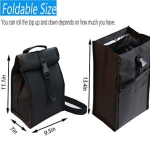 ZM-YOUTOO Insulated Lunch Bag Thermal Foldable Lunch Box with Adjustable Shoulder Strap for Men, Adults, Women Office, Work, Picnic Hiking Beach