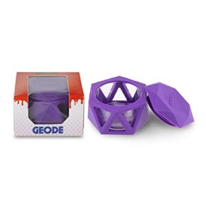 ooze geode silicone glass container 10ml (ultra purple) 1ct – (1.6″x1″) glass silicone container – gemstone shape silicone container with glass stash jar insert – glass silicone containers