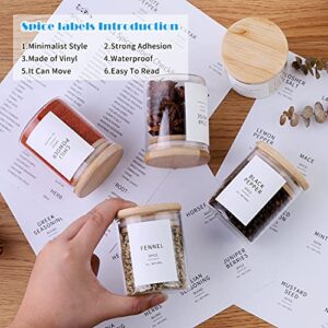 Glass Spice Jars with Bamboo Lids - 20 Pcs Thicken(2.4mm) 4oz Airtight Seasoning Containers with 131 Waterproof Minimalist Spice labels Preprinted - Small herb Jars for Pantry Organization and Storage