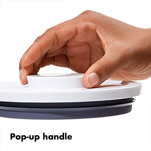 OXO Good Grips Round POP Container – Large (5.2 Qt) for flour, sugar, cereal and more | Airtight Food Storage | BPA Free | Dishwasher Safe | Clear Body