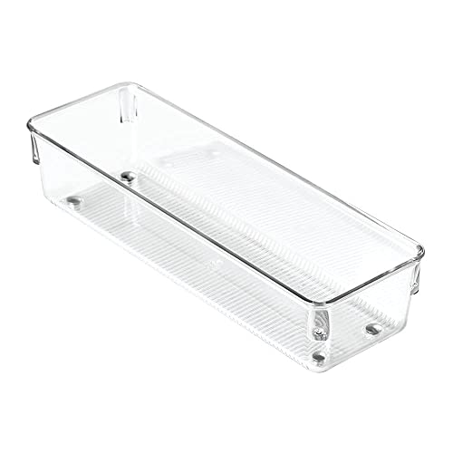 iDesign Linus Kitchen Drawer Organizer for Silverware, Spatulas, Gadgets - 12" x 12" x 2", Clear