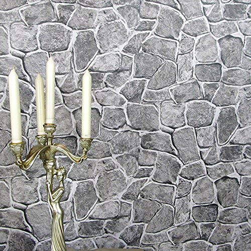 Yifely Grey Rock Stone Decorative Shelving Paper Vinyl Shelf Liner Living Room Wall Sticker Easy to Use 17.7inch by 9.8 Feet