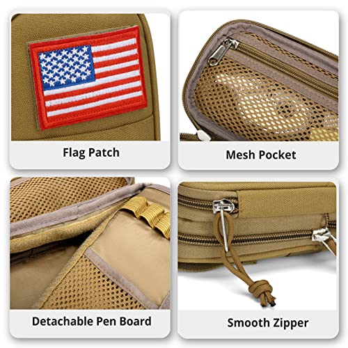 ATRIPACK Tactical Lunch Bag Medium Size (Brown) & Tactical Pencil Case for Men Women Teens Boys Girls (Brown)