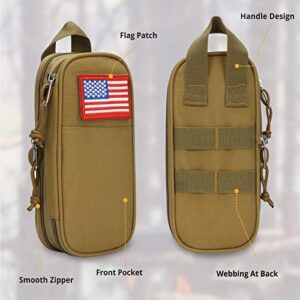 ATRIPACK Tactical Lunch Bag Medium Size (Brown) & Tactical Pencil Case for Men Women Teens Boys Girls (Brown)