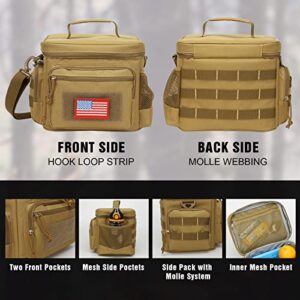 ATRIPACK Tactical Lunch Bag Medium Size (Brown) & Tactical Pencil Case for Men Women Teens Boys Girls (Brown)