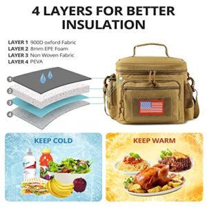 ATRIPACK Tactical Lunch Bag Medium Size (Brown) & Tactical Pencil Case for Men Women Teens Boys Girls (Brown)