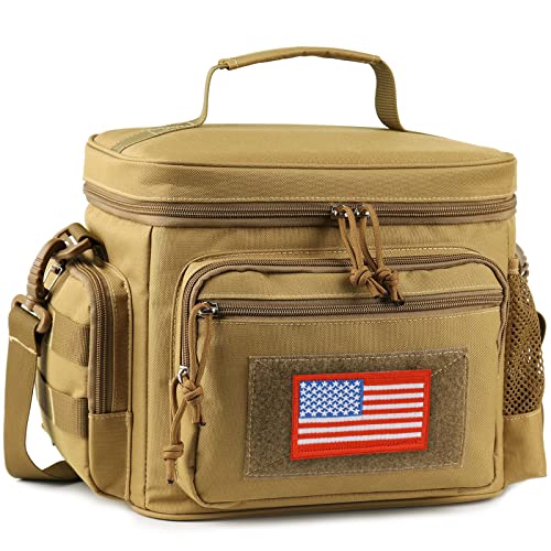 ATRIPACK Tactical Lunch Bag Medium Size (Brown) & Tactical Pencil Case for Men Women Teens Boys Girls (Brown)