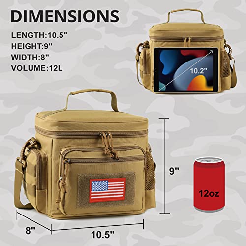 ATRIPACK Tactical Lunch Bag Medium Size (Brown) & Tactical Pencil Case for Men Women Teens Boys Girls (Brown)