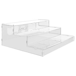 evron pantry organization and storage clear acrylic spice rack organizer for cabinet & countertop (assembly required) 3 tier organizer versatile tierd shelf organizer 10.5 in