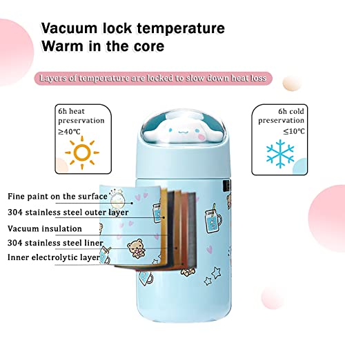 Cute Thermos Mug Kawaii Water Bottle Stainless Steel Vacuum Insulated Bottle for Hot or Cold Drinks Adorable Travel Mug