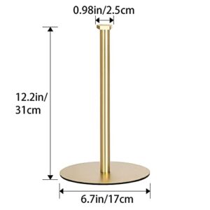 Gold Paper Towel Holder Countertop, OBODING, Kitchen Paper Towel Holder Stand for Kitchen and Bathroom Organization and Storage, Paper Towel Holders for Standard and Large Size Rolls (Gold)