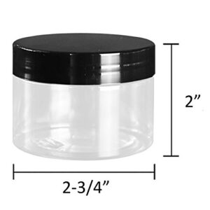 Tosnail 30 Pack 4 oz Clear Plastic Jars with Black Lids Leak-Proof Round Food Safe Storage Containers for Kitchen Use, Beauty Products, Slime, Spices and More