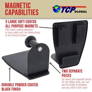 TCP Global Magnetic Paper Towel Holder - Holds Rolls of Towels, Shop Wipes, Tissues - Steel Holder Mounts onto Tool Boxes, Refrigerators, BBQ's or in Garages, Workshops and Kitchens