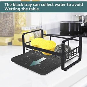 TWORIDER Kitchen Sink Caddy Sponge Holder,304 Stainless Steel Sink Caddy Sponge Holder Kitchen Sink Organizer,Sponge Holder For Kitchen Sink with Removable Drain Tray,Not Including Dispenser and Brush