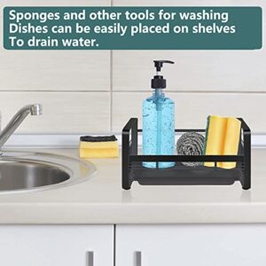 TWORIDER Kitchen Sink Caddy Sponge Holder,304 Stainless Steel Sink Caddy Sponge Holder Kitchen Sink Organizer,Sponge Holder For Kitchen Sink with Removable Drain Tray,Not Including Dispenser and Brush