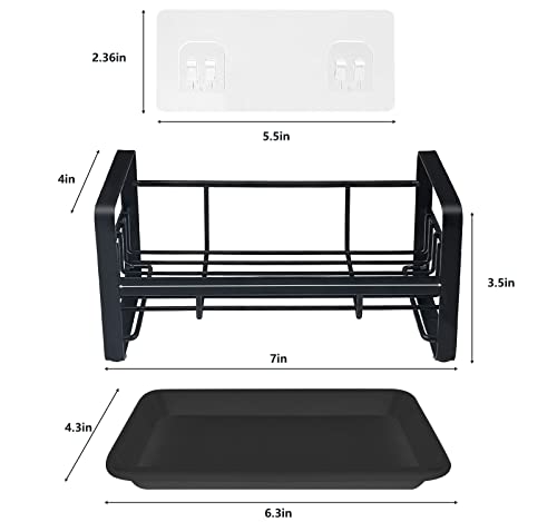 TWORIDER Kitchen Sink Caddy Sponge Holder,304 Stainless Steel Sink Caddy Sponge Holder Kitchen Sink Organizer,Sponge Holder For Kitchen Sink with Removable Drain Tray,Not Including Dispenser and Brush