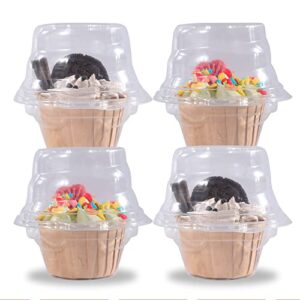 cupcake boxes, individual cupcake containers, disposable cupcake holders with lid, muffin salad dessert hamburgers fruit cupcake carriers 120 pack.