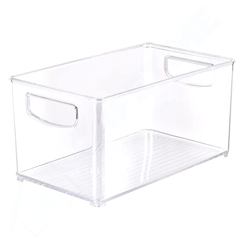 Lifetime Appliance Parts UPGRADED Clear Organizer Storage Bin with Handle Compatible with Kitchen I Best Compatible with Refrigerators, Cabinets & Food Pantry - 10" x 5" x 6"