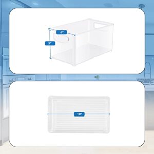 Lifetime Appliance Parts UPGRADED Clear Organizer Storage Bin with Handle Compatible with Kitchen I Best Compatible with Refrigerators, Cabinets & Food Pantry - 10" x 5" x 6"