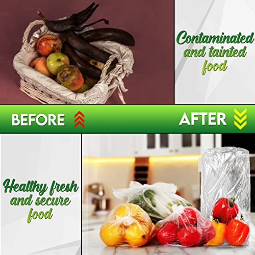 Reusable Vegetable Produce Bags by Produce Pouch – Keeps Fruit, Vegetable, Herbs Fresh Longer, Prevent Food Waste - BPA and Lead-Free Produce Saver Storage Green Bag - Set Of 30 w/Twist-Ties