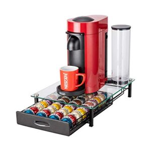 Flagship for Nespresso Pod Holder Drawer Coffee Pod Organizer Storage for Nespresso Capsules Holder Glass Storage Tray Vertuo 40 Pods