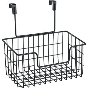 2Pack Over The Cabinet Door Organizer,Hanging Storage Wire Basket Suitable for Kitchen,Cabinet,Bathroom,Pantry,Black