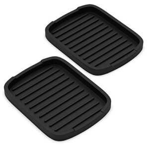 zappoware silicone sponge holder -soap tray – 5.9″ x 4.33″ (black) – set -2pcs