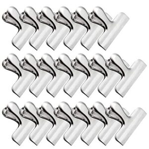 20 pack metal chip clips – oamceg 3 inch wide stainless steel food bag clips heavy duty, perfect for air tight seal grips on coffee, food & bread bags, office kitchen home usage