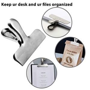 20 Pack Metal Chip Clips - OAMCEG 3 Inch Wide Stainless Steel Food Bag Clips Heavy Duty, Perfect for Air Tight Seal Grips on Coffee, Food & Bread Bags, Office Kitchen Home Usage