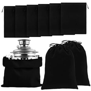 6 pcs silver storage bags 18 x 18 inch anti tarnish storage bag fabric cloth bags for silver jewelry silverware protection flatware silver plate tarnish(black)