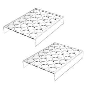 ieek 2 pack of 24 slots flat countertop coffee pod holder,k cup drawer holder organizer for office and kitchen,clear acrylic k-cup organizer tray,compatible with kcup pods