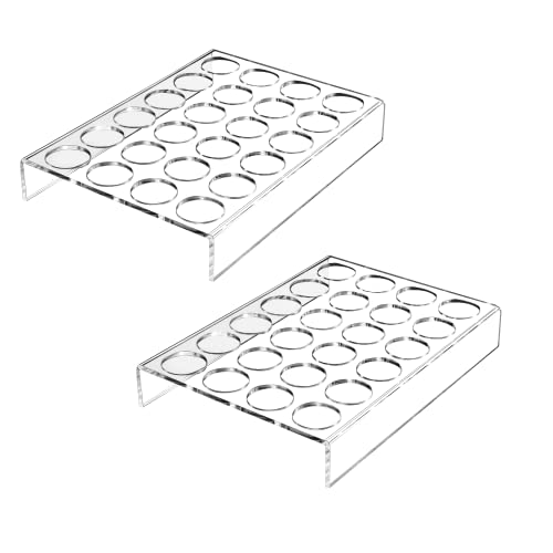 IEEK 2 Pack of 24 Slots Flat Countertop Coffee Pod Holder,K Cup Drawer Holder Organizer for Office and Kitchen,Clear Acrylic K-Cup Organizer Tray,Compatible With KCup Pods