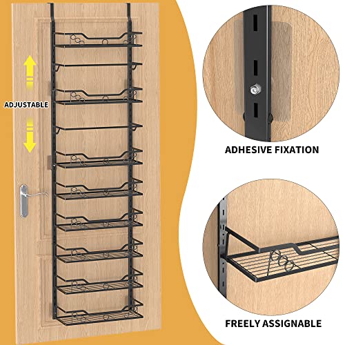 Moforoco Over The Door Pantry Organizer with 8-Tier Adjustable Baskets, Metal Door Shelf with Detachable Frame Pantry Organization and Storage, Home & Kitchen Spice Rack Pantry Bathroom Organization