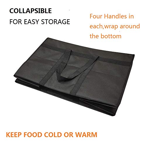 XXL-Larger Insulated Cooler Bags with Zipper Closure,Reusable Grocery Shopping Bags Keep Food Hot or Cold,Collapsible lunch bag,Grocery Transport,23"W x 15"H x 14"D