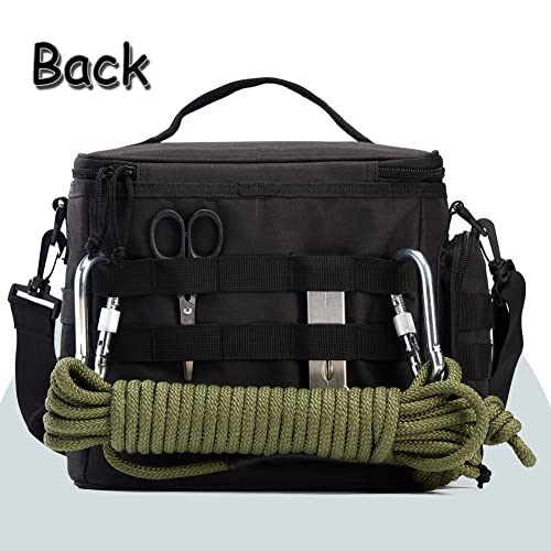 MOV COMPRA Tactical Leakproof Lunch Bag for Men, Insulated Lunch Box for Men Large Capacity with MOLLE Water Bottle Pouch and Adjustable Shoulder Starp, Green Lunchbox for Adults for Work, Picnic