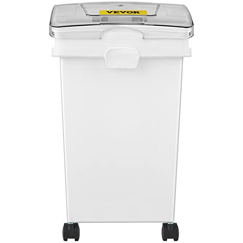 VEVOR Ingredient Bin, 6.6 Gallons Capacity Ingredient Storage Bin, 3 Pcs/Set, PP Material Flour Bins On Wheels, White Shelf Ingredient Bin with Scoop and Sliding Lid, Commercial Storage Bins